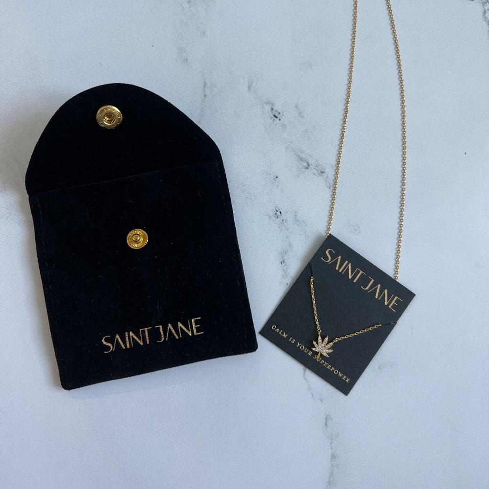 SAINT JANE Crystal Leaf Necklace